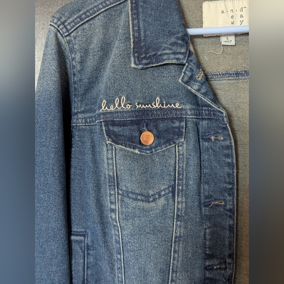 Denim Jacket with Embroidered Detail - Picture 2 of 4